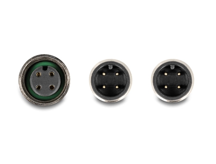 Delock M12 T-Splitter A-kodiert 4 Pin 1 x Stecker zu 1 x Stecker und 1 x Buchse Parallelschaltung