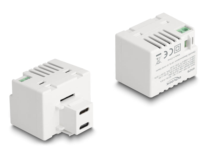 Delock Keystone Modul mit 2 x USB Type-C™ Ladebuchsen PD 20 W weiß