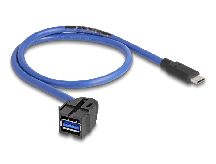 Delock Keystone Modul USB 5 Gbps A Buchse zu USB Type-C™ Stecker mit Kabel