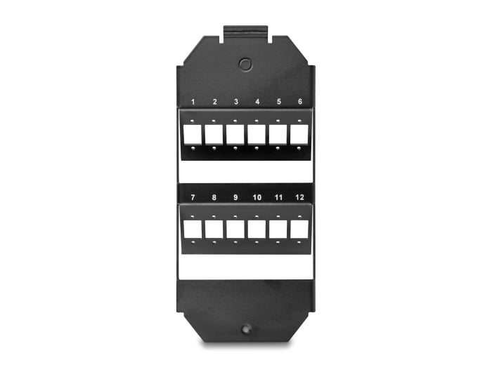 Delock LWL Halterung für Bodentank 12 Port für SC Simplex / LC Duplex Kupplungen schwarz