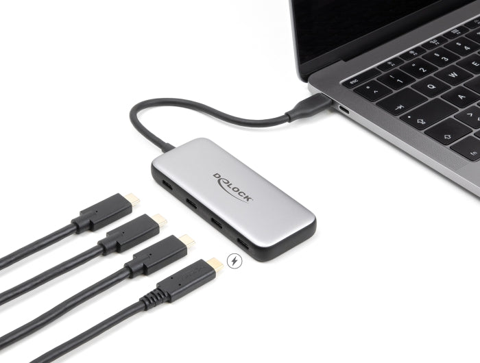 Delock USB 10 Gbps USB Type-C™ Hub mit 4 x USB Type-C™ Buchse und PD 85 Watt