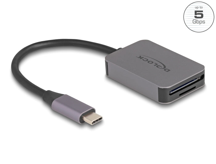 Delock USB Type-C™ Card Reader im Aluminium Gehäuse für SD oder Micro SD Speicherkarten