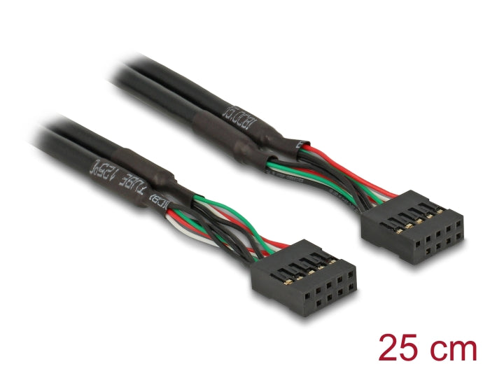 Delock Kabel USB 2.0 Pfostenbuchse 2,54 mm 10 Pin zu USB 2.0 Pfostenbuchse 2,54 mm 10 Pin 25 cm