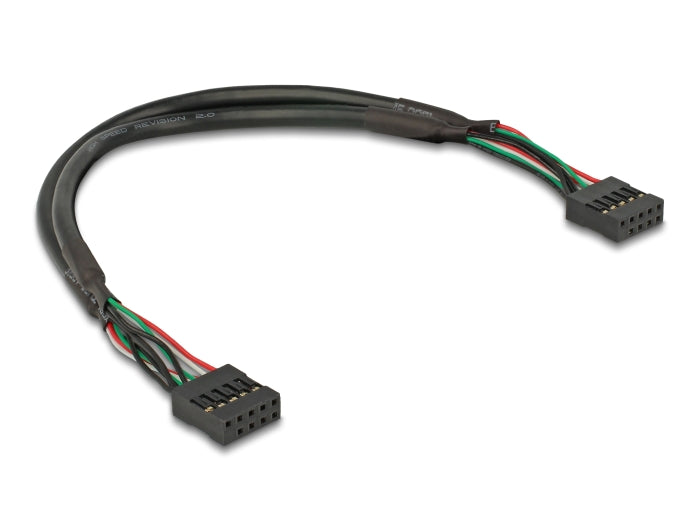 Delock Kabel USB 2.0 Pfostenbuchse 2,54 mm 10 Pin zu USB 2.0 Pfostenbuchse 2,54 mm 10 Pin 25 cm