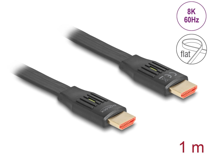 Delock High Speed HDMI Flachbandkabel 48 Gbps 8K 60 Hz 1 m