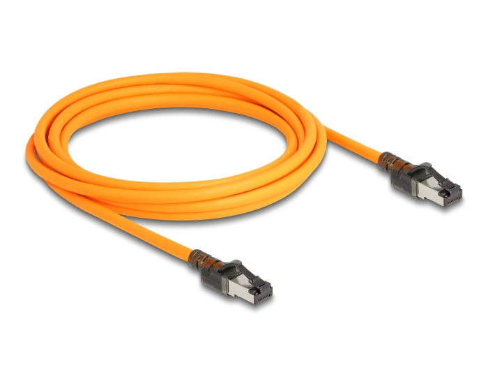 Delock RJ45 Netzwerkkabel mit USB Type-C™ Portfinder Funktion Self Tracing Cat.6A S/FTP 3 m orange