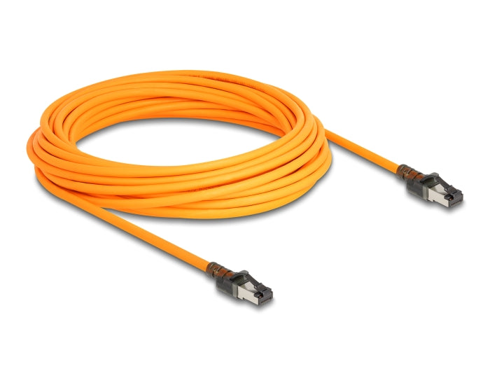 Delock RJ45 Netzwerkkabel mit USB Type-C™ Portfinder Funktion Self Tracing Cat.6A S/FTP 10 m orange