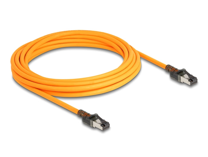 Delock RJ45 Netzwerkkabel mit USB Type-C™ Portfinder Funktion Self Tracing Cat.6A S/FTP 5 m orange