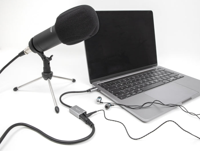 Delock Externe USB Soundkarte mit USB Type-C™ Stecker auf 2 x 3,5 mm Klinkenbuchse Plug & Play Audio Adapter