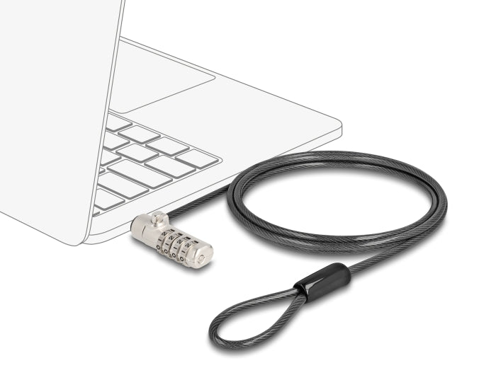 Navilock Laptop Schloss mit Zahlenschloss für HP Nano Slot - Karbonstahlkabel