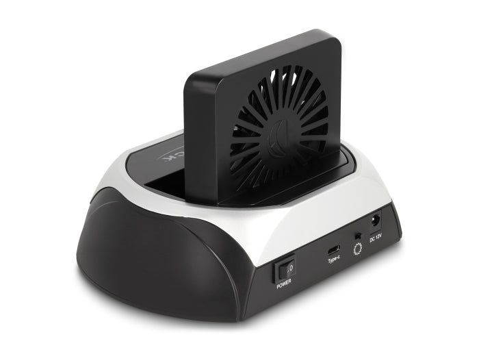 Delock USB 10 Gbps Dockingstation für 2.5″ / 3.5″ SATA HDD / SSD oder M.2 NVMe PCIe oder SATA SSD mit Lüfter