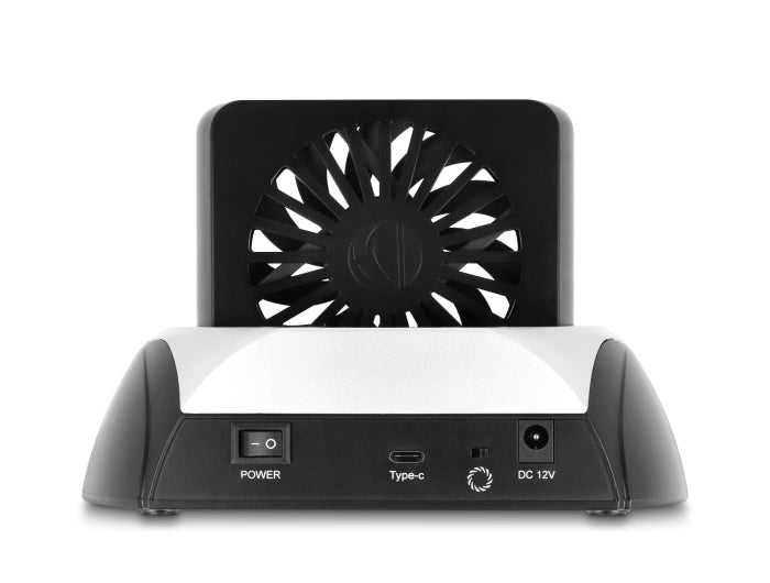 Delock USB 10 Gbps Dockingstation für 2.5″ / 3.5″ SATA HDD / SSD oder M.2 NVMe PCIe oder SATA SSD mit Lüfter