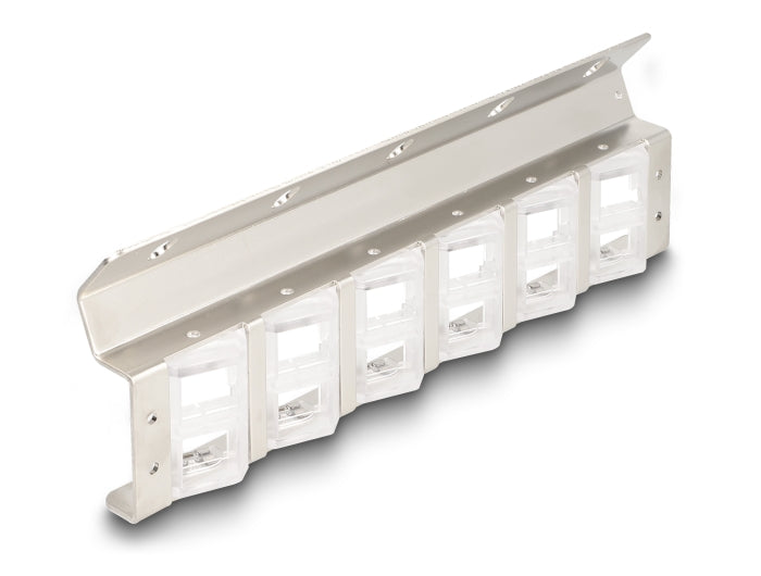 Delock Keystone Halterung 12 Port neigbar für 10″ oder 19″ Rack und Wandmontage