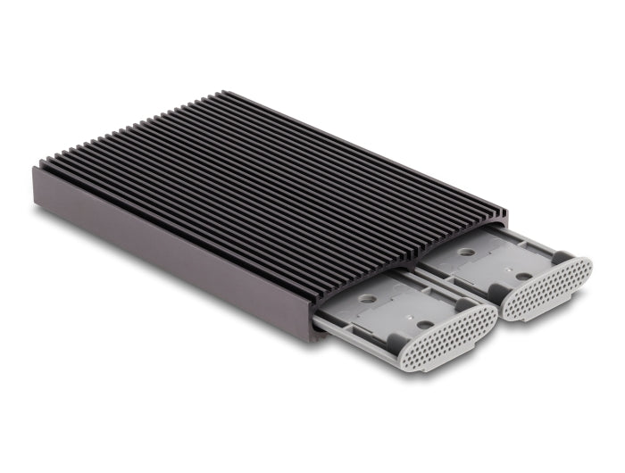 Delock Externes USB Type-C™ Dual Combo Gehäuse für 2 x M.2 NVMe PCIe oder SATA SSD - werkzeugfrei