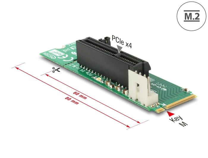 Delock Adapter M.2 Key M Stecker zu PCI Express x4 Slot