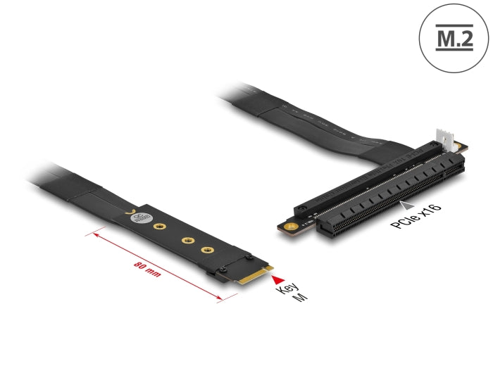Delock M.2 Key M zu PCIe x16 NVMe Adapter mit 20 cm Kabel