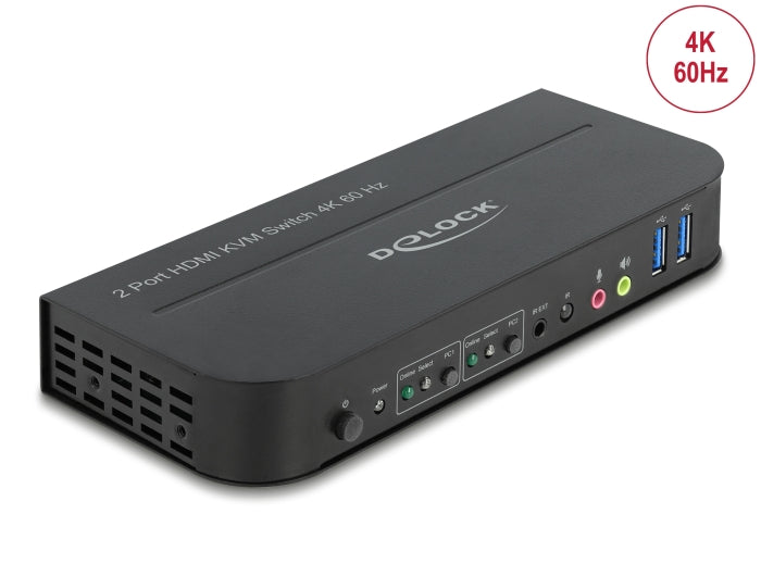 Delock HDMI KVM Switch 4K 60 Hz mit USB 5 Gbps und Audio
