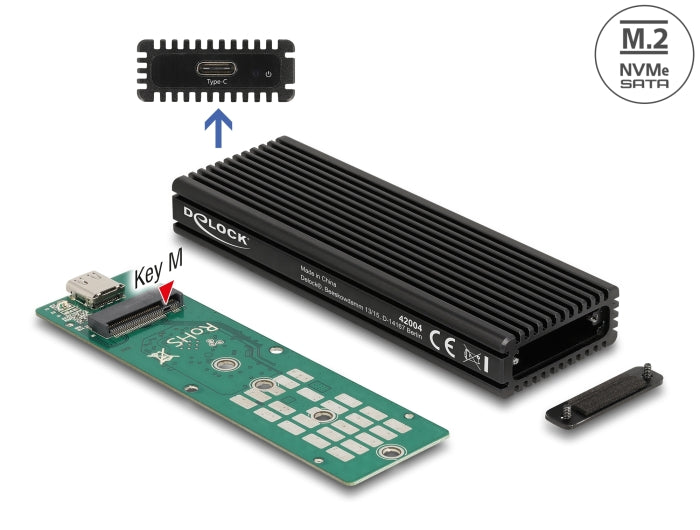 Delock Externes USB Type-C™ Combo Gehäuse für M.2 NVMe PCIe oder SATA SSD