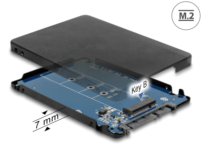 Delock 2.5″ Konverter SATA 22 Pin > M.2 mit Gehäuse
