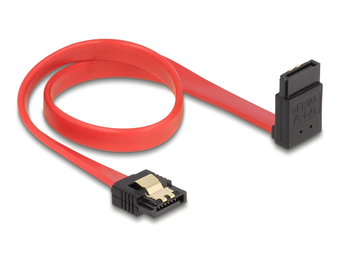 Delock SATA 6 Gb/s Kabel gerade auf oben gewinkelt 30 cm rot