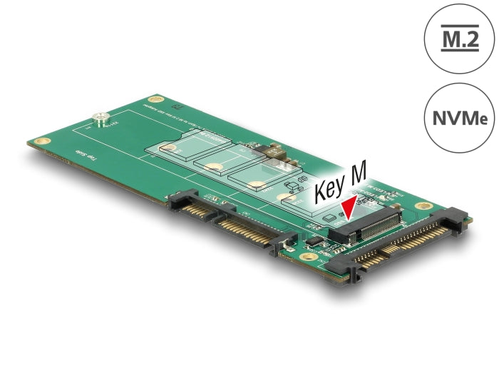 Delock Konverter U.2 SFF-8639 NVMe / SATA 22 Pin > 1 x M.2 Key M