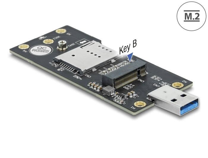 Delock USB 3.0 Konverter Typ-A Stecker zu M.2 Key B mit SIM Slot