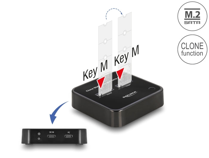 Delock M.2 Dockingstation für 2 x M.2 SATA SSD mit Klon Funktion