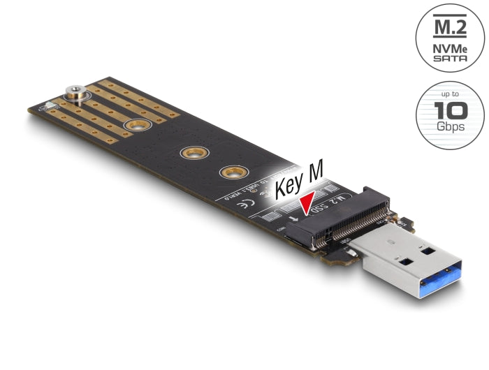 Delock Combo Konverter für M.2 NVMe PCIe oder SATA SSD mit USB 10 Gbps