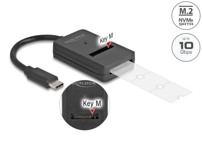 Delock Combo Konverter für M.2 NVMe PCIe oder SATA SSD mit USB Type-C™ 10 Gbps