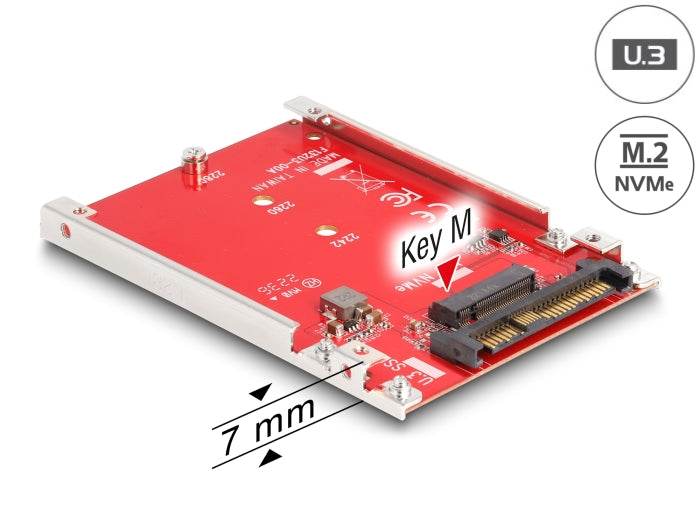 Delock 2.5″ Konverter U.3 SFF-8639 zu M.2 NVMe Key M - 7 mm