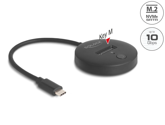 Delock M.2 Dockingstation für M.2 NVMe / SATA SSD mit USB 10 Gbps USB Type-C™ Stecker
