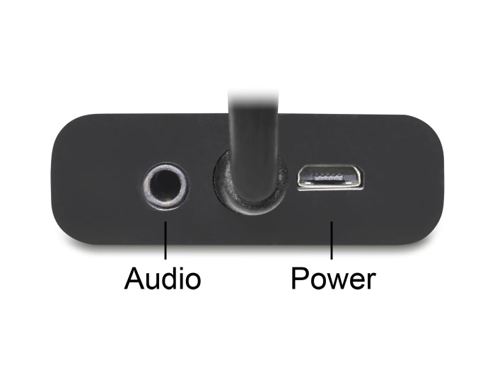 Delock Adapter DisplayPort 1.1 Stecker > VGA Buchse + Audio + Power schwarz