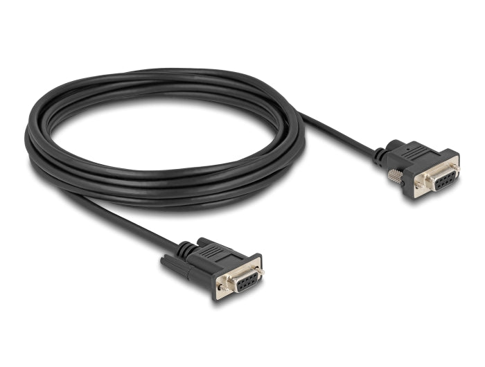 Delock Seriell Kabel RS-232 D-Sub9 Buchse zu D-Sub9 Buchse Stromanschluss an Pin 9 5 m