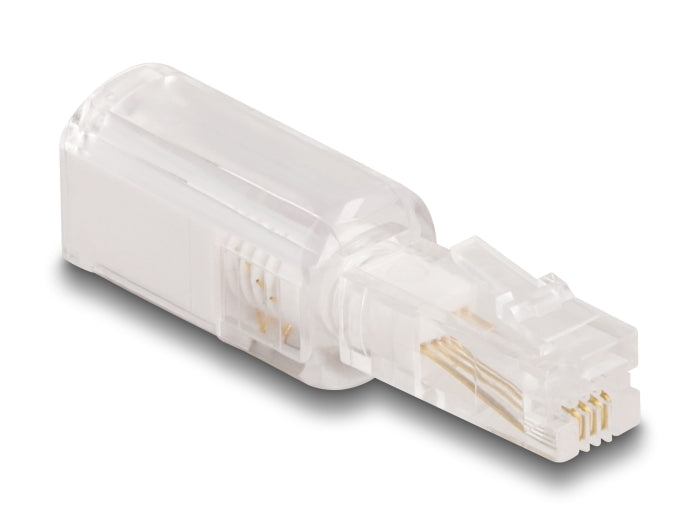 Delock Telefonkabel-Verdrehschutz Adapter RJ10 Stecker zu RJ10 Buchse transparent / weiß