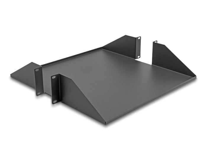 Delock 19″ Fachboden zweiseitig bis 46 kg ab 500 mm Tiefe 2 HE dunkelgrau