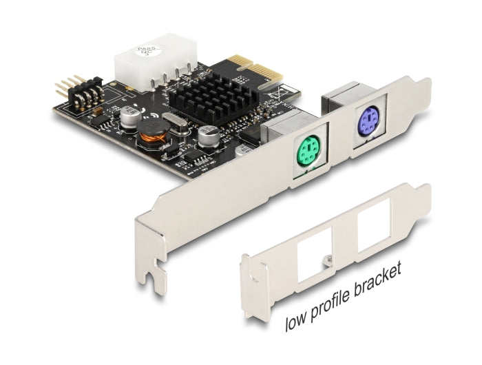 Delock PCI Express x1 Karte zu 2 x PS/2 und USB Pfostenstecker - Low Profile Formfaktor