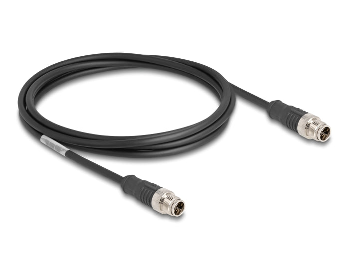 Delock M12 Kabel X-kodiert 8 Pin Stecker zu Stecker PVC 2 m