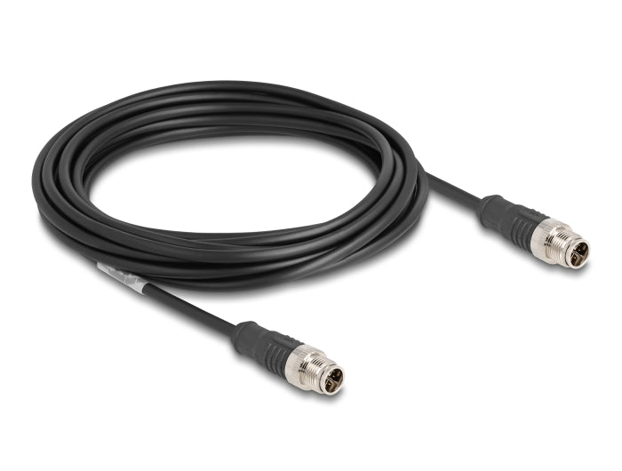 Delock M12 Kabel X-kodiert 8 Pin Stecker zu Stecker PVC 5 m