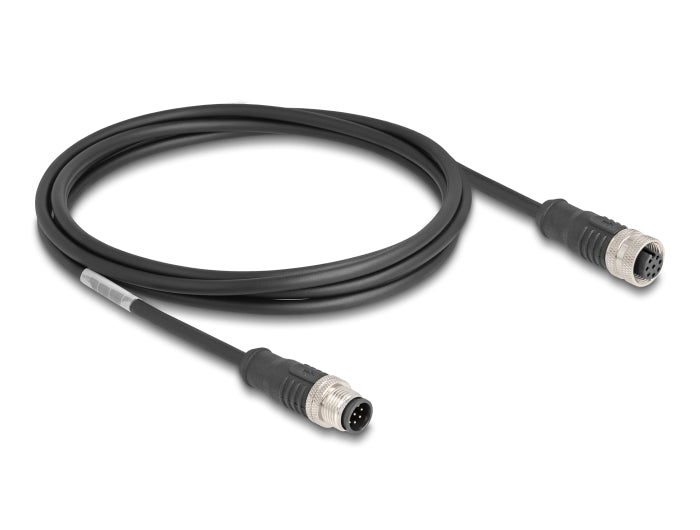 Delock M12 Kabel A-kodiert 8 Pin Stecker zu Buchse PVC 2 m