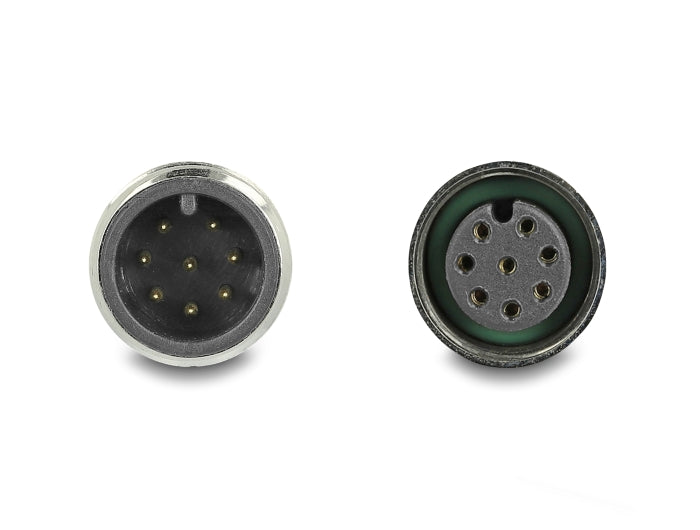 Delock M12 Kabel A-kodiert 8 Pin Stecker zu Buchse PVC 2 m