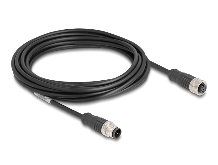Delock M12 Kabel A-kodiert 8 Pin Stecker zu Buchse PVC 5 m