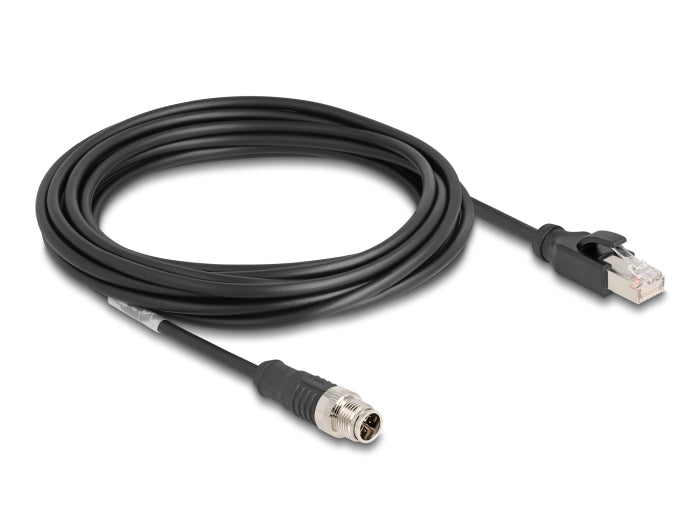 Delock M12 Kabel X-kodiert 8 Pin Stecker zu RJ45 Stecker PVC 5 m