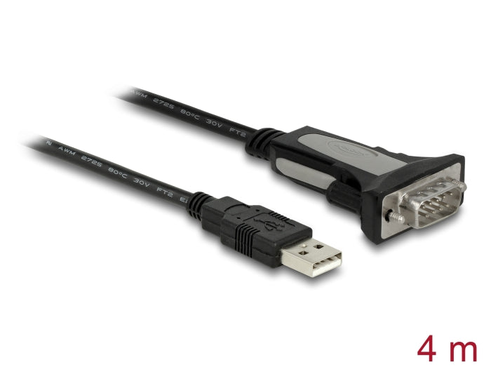 Delock Adapter USB 2.0 Typ-A zu 1 x Seriell RS-232 DB9 4 m