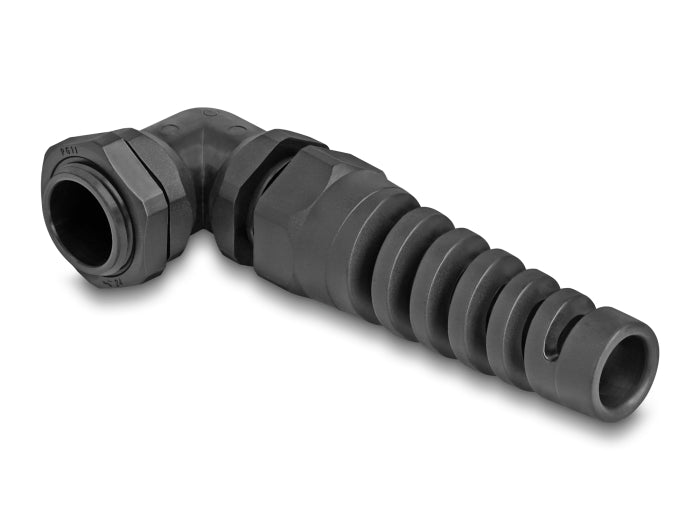 Delock Kabelverschraubung mit Zugentlastung 90° gewinkelt PG11 schwarz