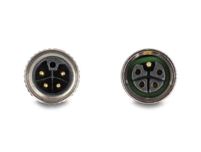 Delock M12 Kabel L-kodiert 5 Pin Stecker zu Buchse PUR schleppkettentauglich 1 m grau