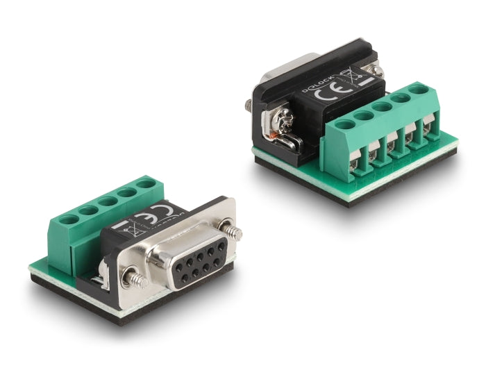 Delock Konverter 1 x Seriell RS-232 DB9 Buchse zu 1 x Seriell RS-422/485 DB9 Stecker mit ESD Schutz 15 kV