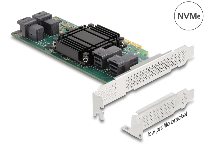 Delock PCI Express x8 Karte zu 4 x intern SFF-8643 NVMe - Low Profile Formfaktor