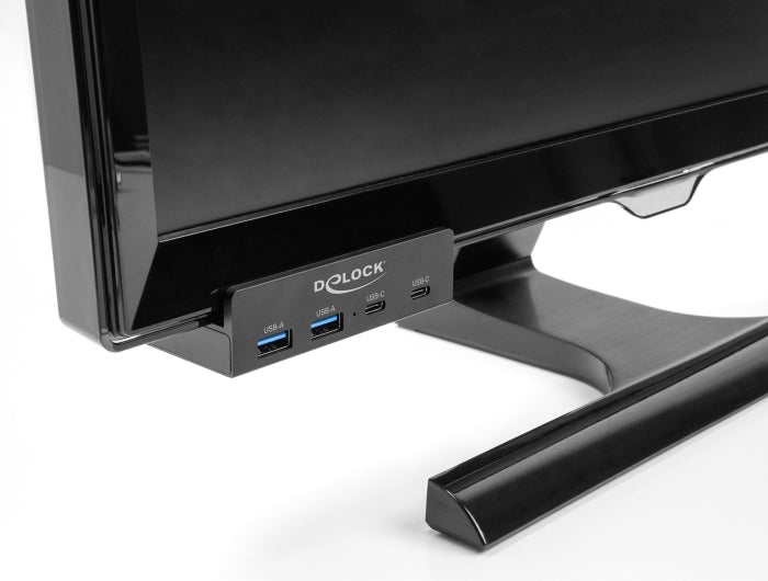 Delock Externer USB 5 Gbps 4 Port Hub 2 x USB Typ-A und 2 x USB Type-C™ mit Feststellschraube