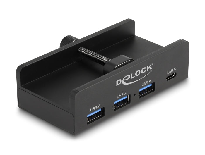 Delock Externer USB 5 Gbps 4 Port Hub 3 x USB Typ-A und 1 x USB Type-C™ mit Feststellschraube