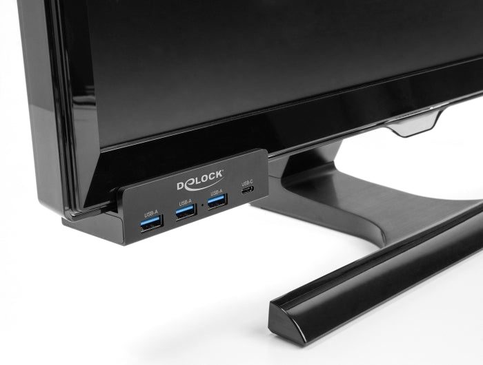 Delock Externer USB 5 Gbps 4 Port Hub 3 x USB Typ-A und 1 x USB Type-C™ mit Feststellschraube